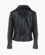 Women's Leather Biker Jacket Black Amsterdam