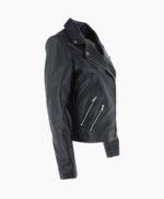 Women's Leather Biker Jacket Black Amsterdam