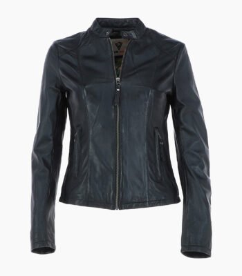 Women's Leather Biker Jacket Black Cicero
