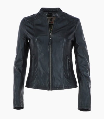 Women's Leather Biker Jacket Black Cicero