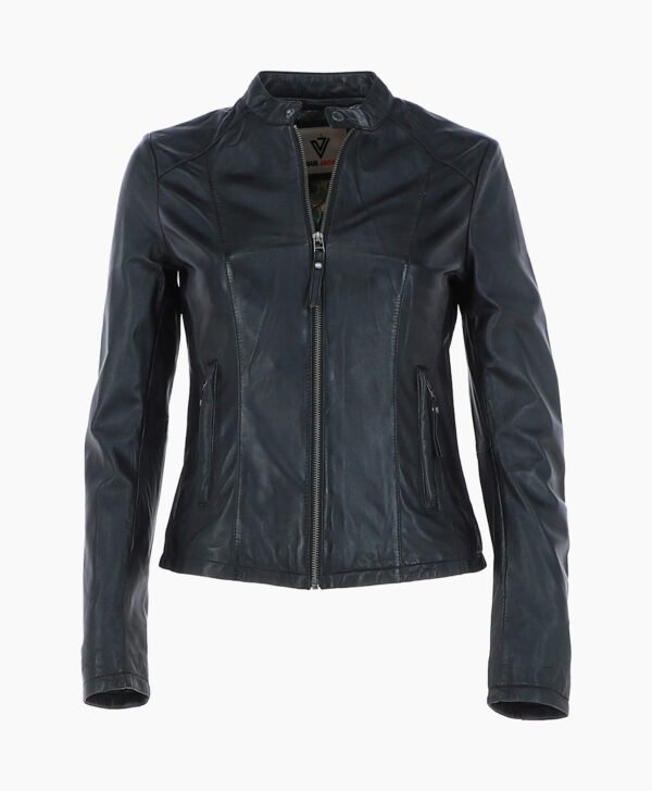 Women's Leather Biker Jacket Black Cicero