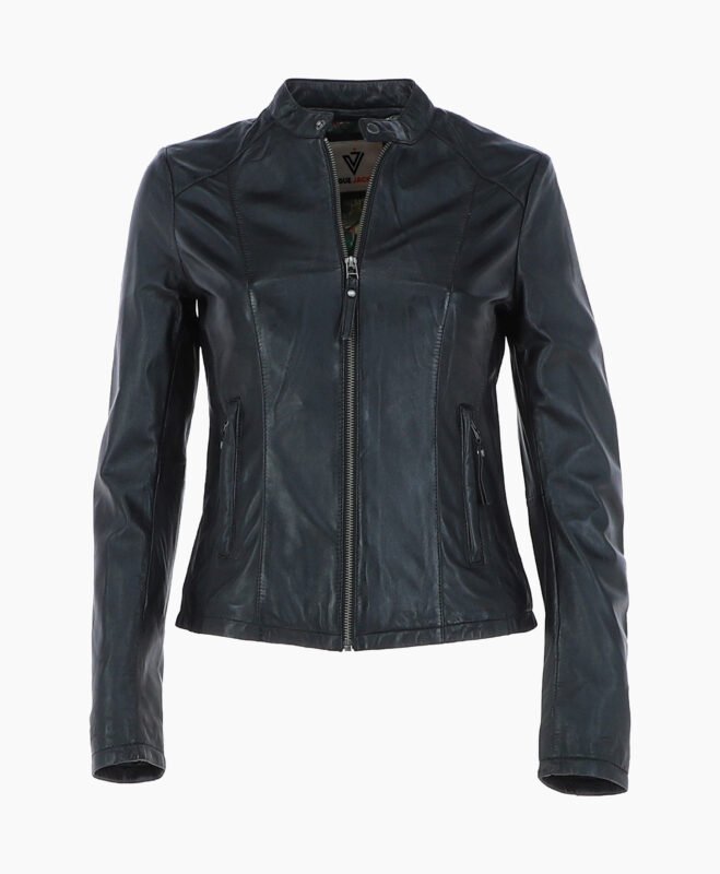 Women's Leather Biker Jacket Black Cicero