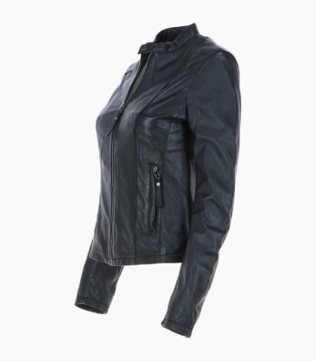 Women's Leather Biker Jacket Black Cicero