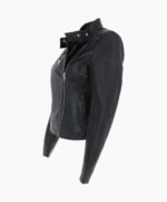 Women's Leather Biker Jacket Black Kodiak