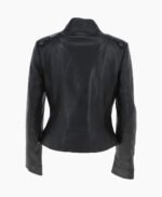 Women's Leather Biker Jacket Black Kodiak
