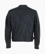 Men's Leather Biker Jacket Black Charleston