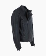 Men's Leather Biker Jacket Black Charleston