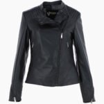 Women's Leather Biker Jacket Black Mundelein