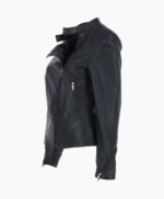 Women's Leather Biker Jacket Black Mundelein