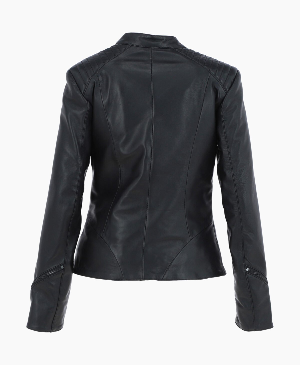 Women's Leather Biker Jacket Black Mundelein