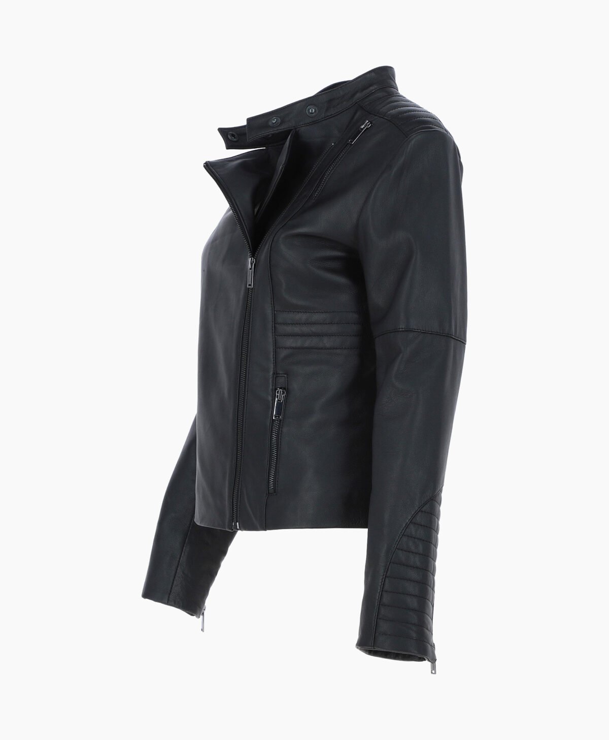Women's Leather Biker Jacket Black Urbana Women's Leather Biker Jacket Black Urbana