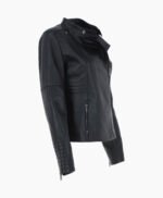 Women's Leather Biker Jacket Black Urbana