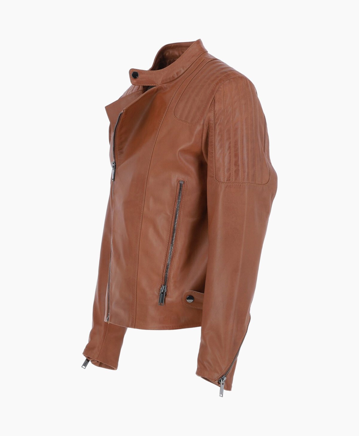 Men's Leather Biker Jacket Tan Charleston