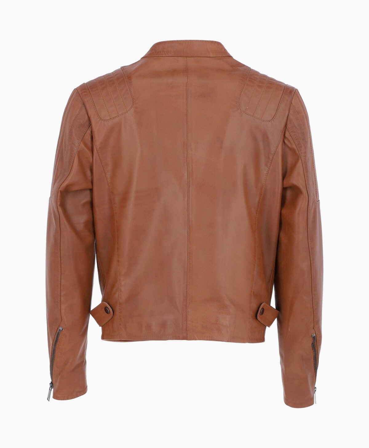 Men's Leather Biker Jacket Tan Charleston