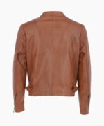 Men's Leather Biker Jacket Tan Charleston