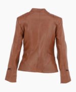 Women's Leather Biker Jacket Tan Mundelein