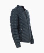 Men's Leather Puffer Jacket Navy Prescott
