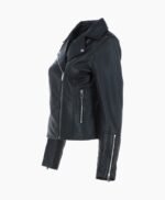 Women's Leather Biker Jacket Black Greeley
