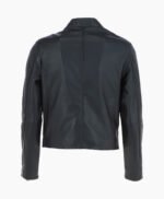 Men's Leather Biker Jacket Black Logan