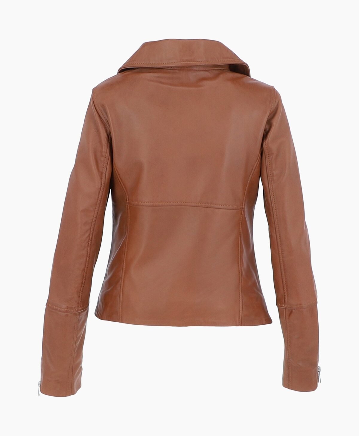 Women's Leather Biker Jacket Tan Greeley
