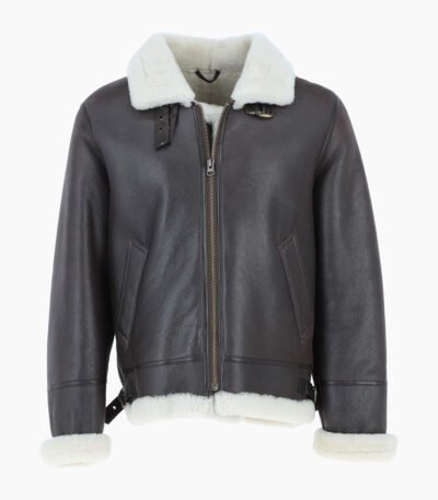 Men's Sheepskin Flying Jacket Brown Sioux
