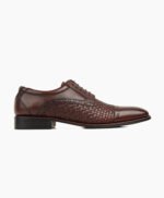 Ashbourne Derby Brown Woven Leather Shoes
