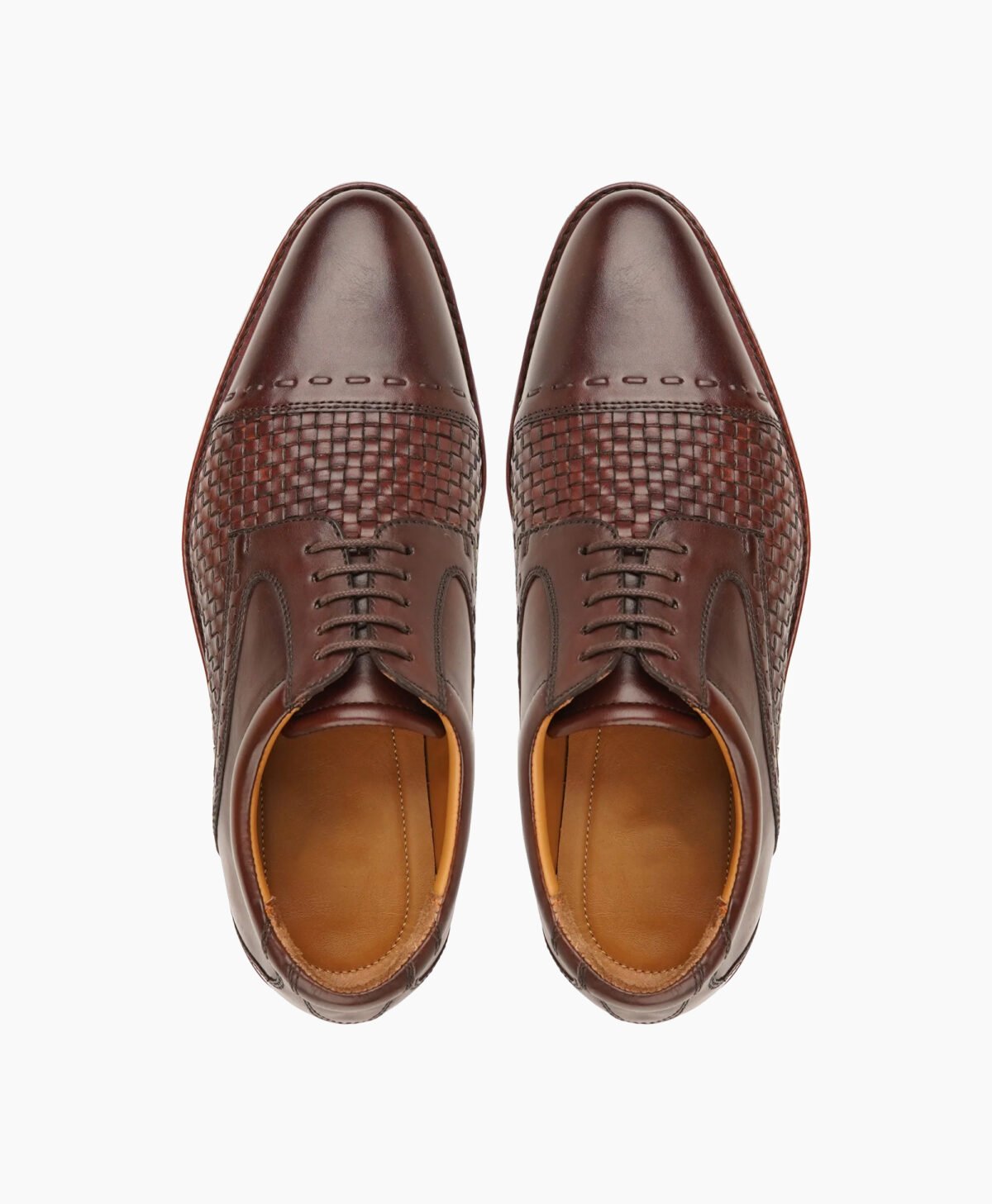 Ashbourne Derby Brown Woven Leather Shoes Ashbourne Derby Brown Woven Leather Shoes