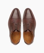 Ashbourne Derby Brown Woven Leather Shoes