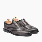 Aylesbury Oxford Burnish Gray Leather Shoes