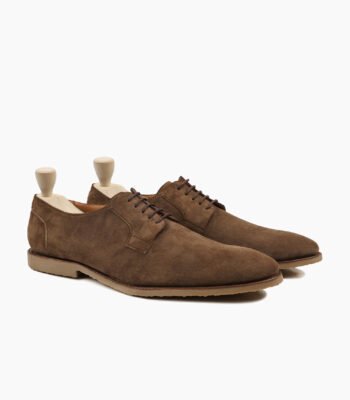 Bolsover Derby Brown Suede Leather Shoes