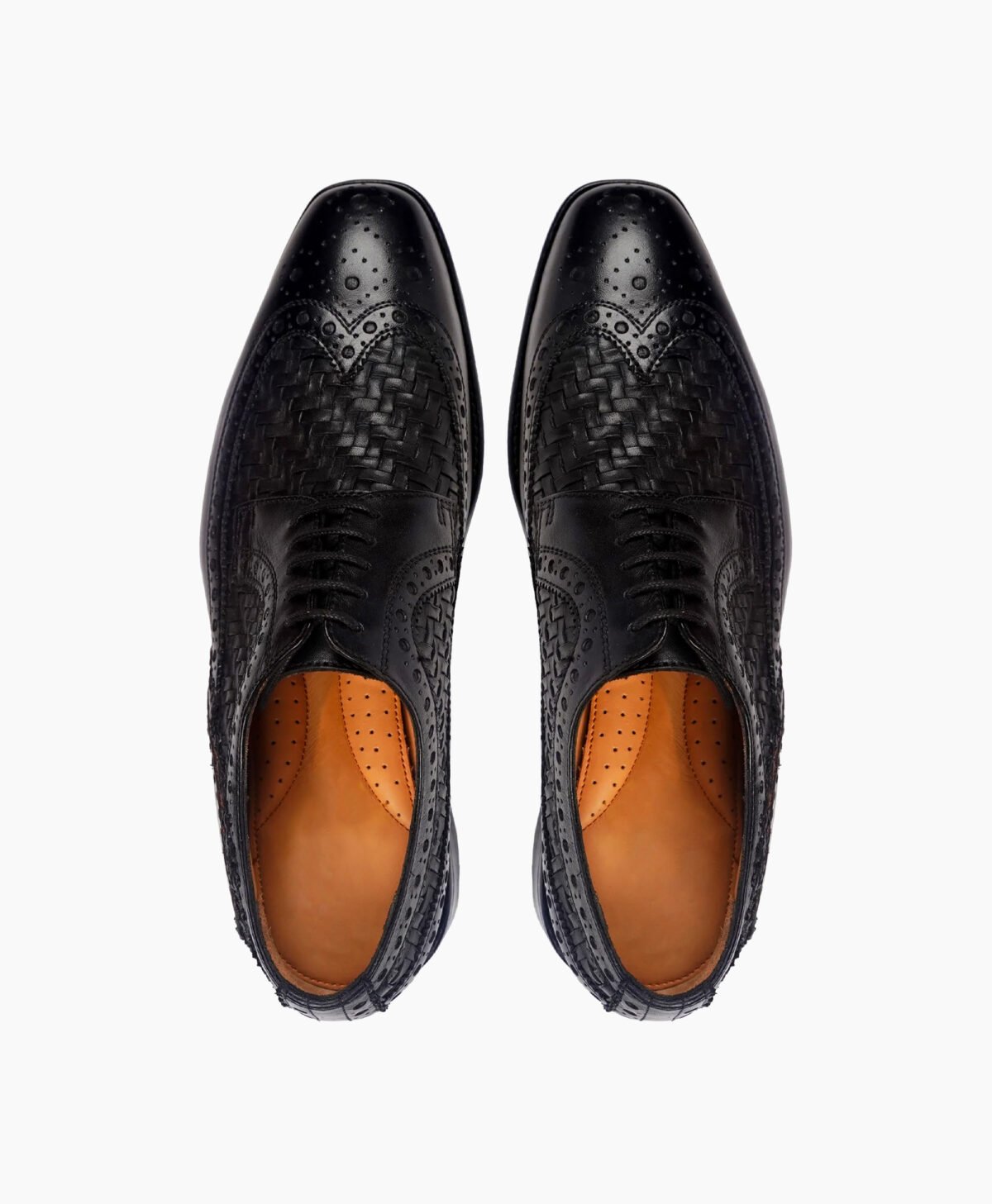 Buxton Derby Black Woven Leather Shoes Buxton Derby Black Woven Leather Shoes