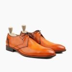 Chesterfield Derby Orange Tan Leather Shoes