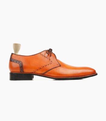 Chesterfield Derby Orange Tan Leather Shoes