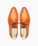 Chesterfield Derby Orange Tan Leather Shoes