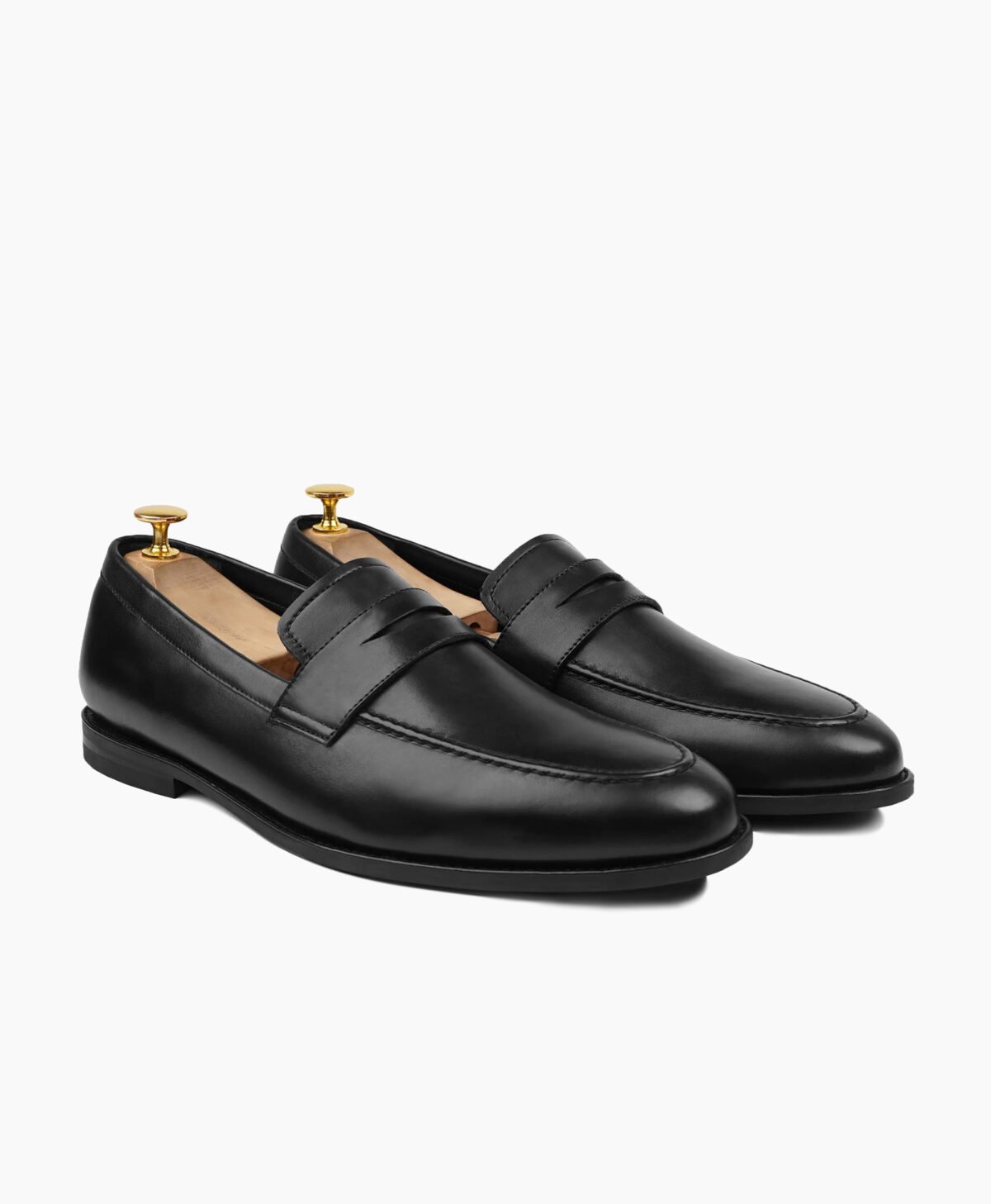Crediton Black Leather Loafers