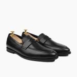 Crediton Black Leather Loafers
