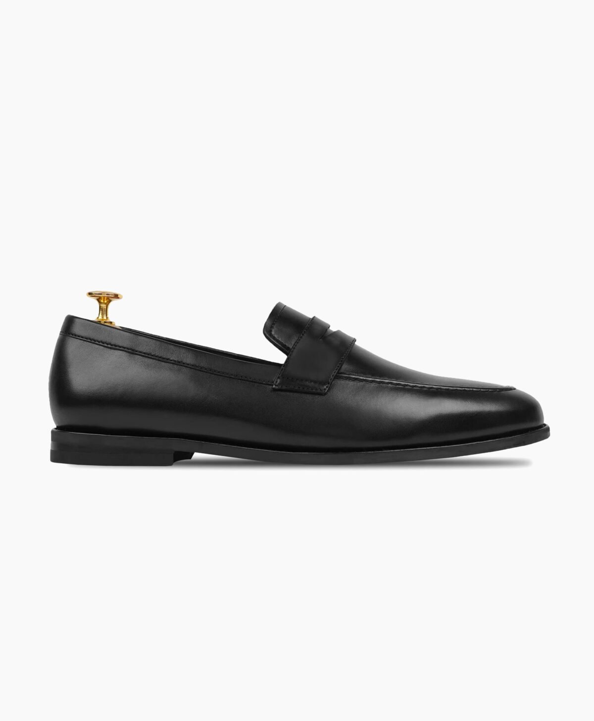 Crediton Black Leather Loafers