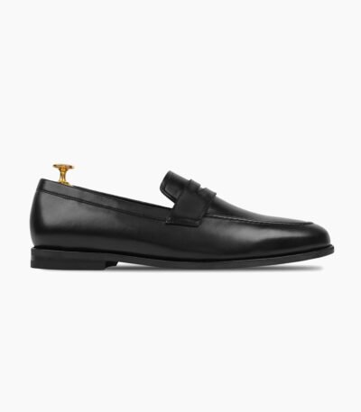 Crediton Black Leather Loafers