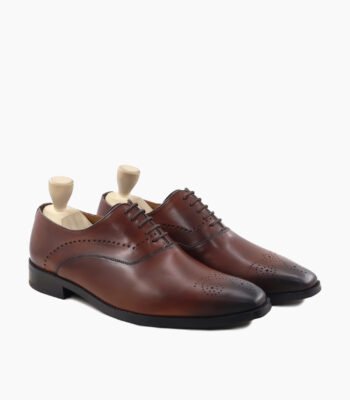 Crewe Oxford Burnish Oxblood Leather Shoes