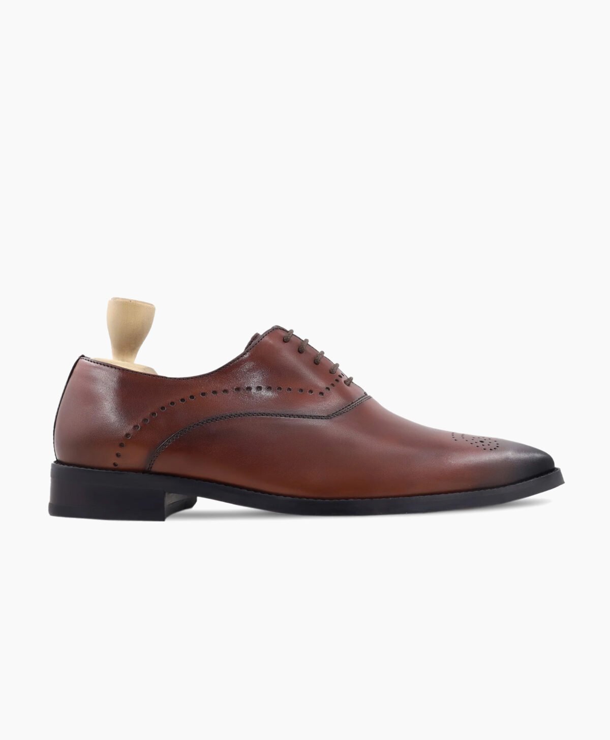 Crewe Oxford Burnish Oxblood Leather Shoes
