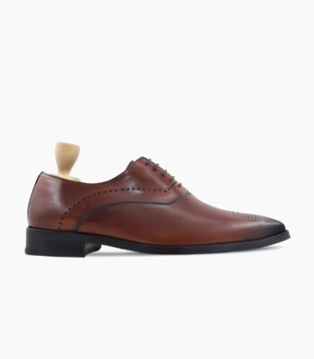 Crewe Oxford Burnish Oxblood Leather Shoes