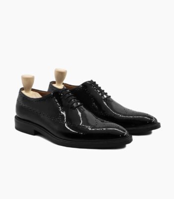 Eastbourne Wholecut Black Patent Leather Shoes