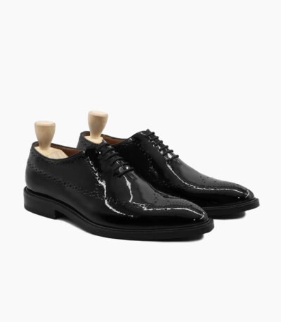 Eastbourne Wholecut Black Patent Leather Shoes