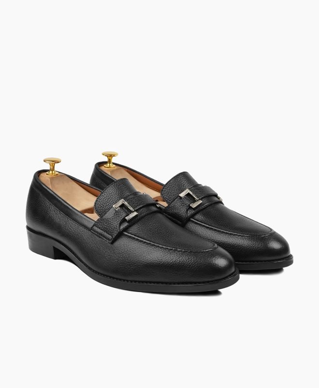 Exeter Black Leather Loafers