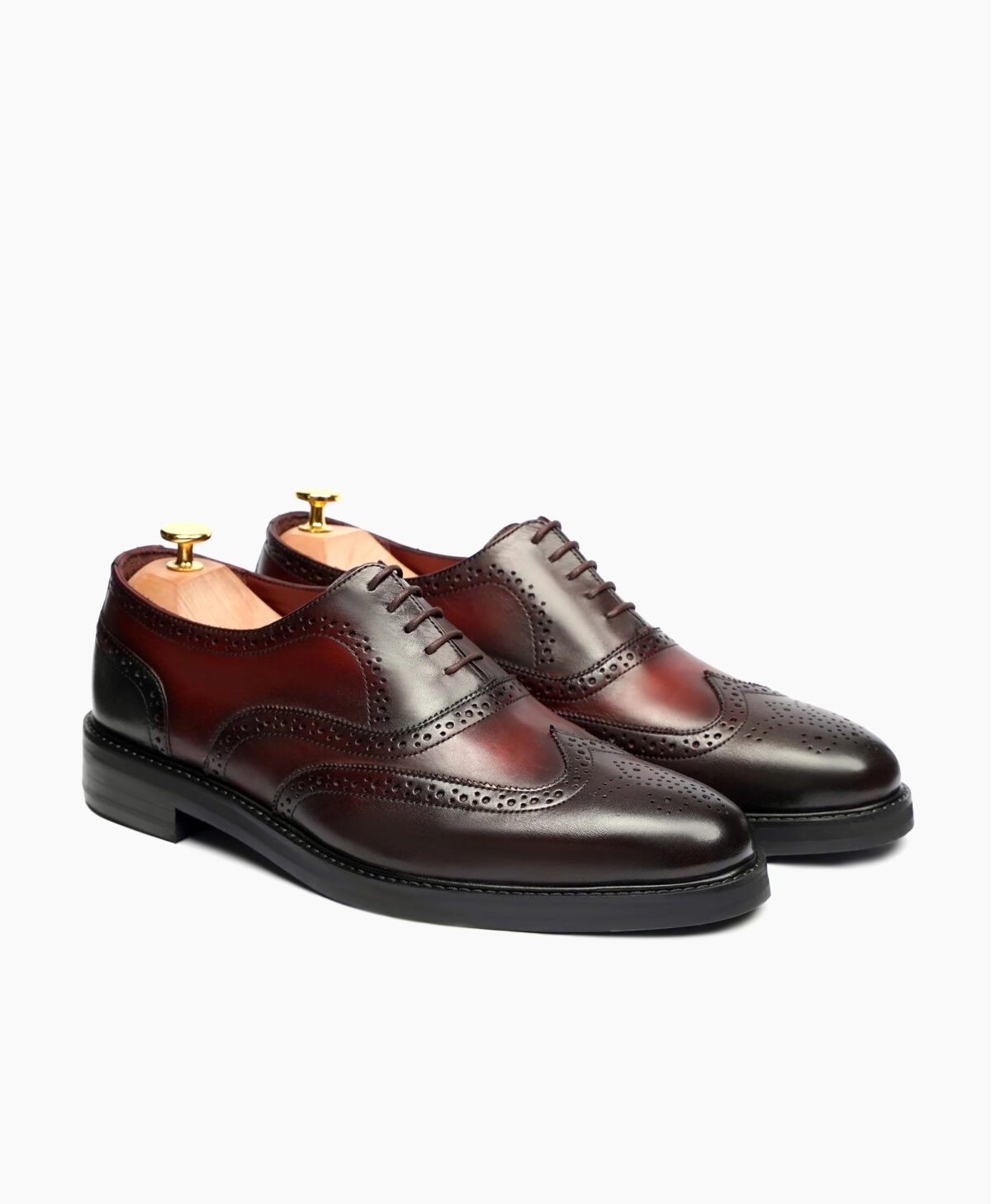 Falmouth Oxford Brown Burgundy Leather Shoes