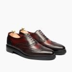 Falmouth Oxford Brown Burgundy Leather Shoes
