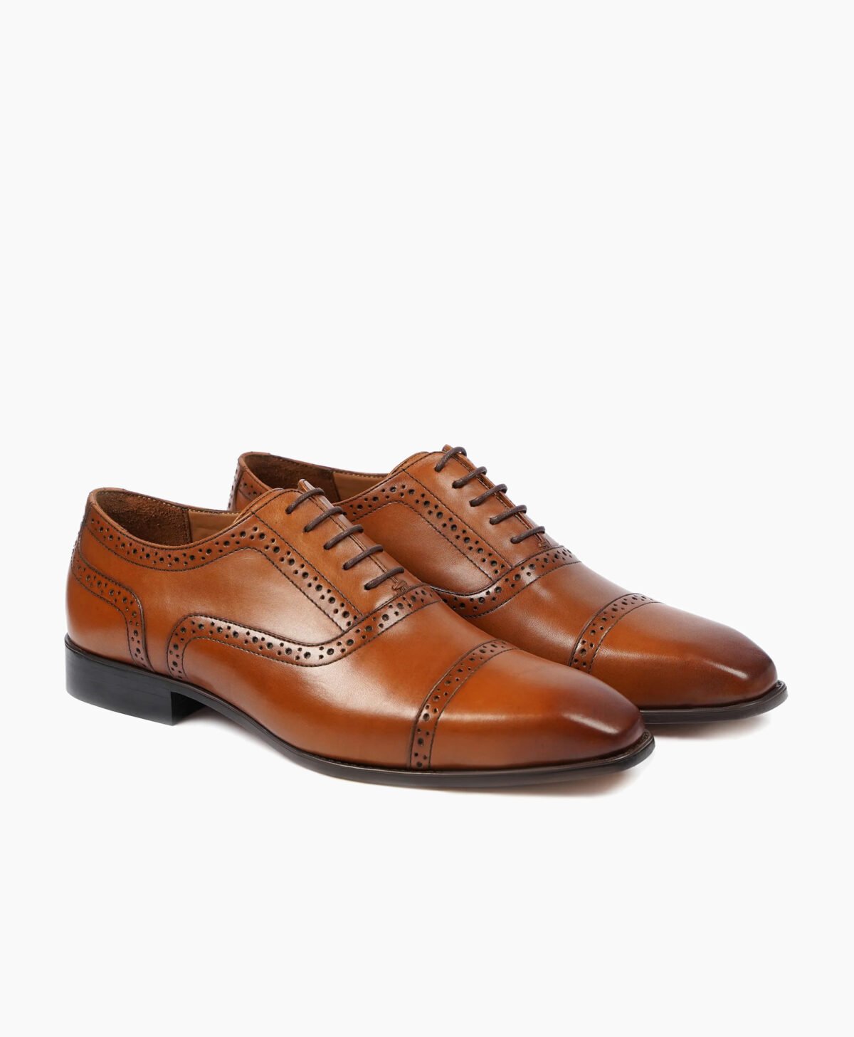 Fowey Oxford Light Brown Leather Shoes