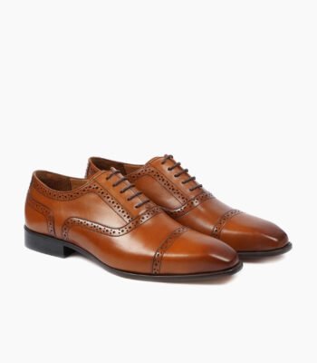 Fowey Oxford Light Brown Leather Shoes