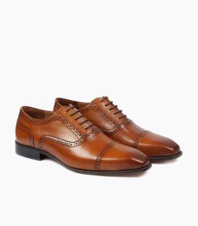 Fowey Oxford Light Brown Leather Shoes