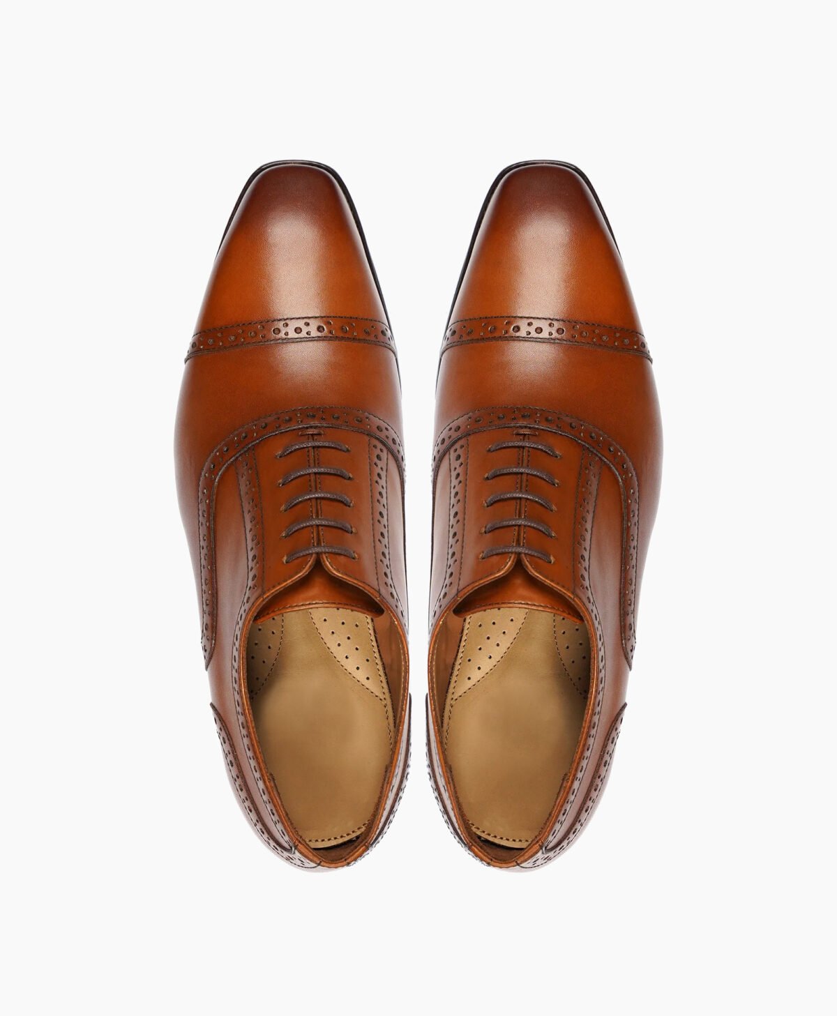 Fowey Oxford Light Brown Leather Shoes